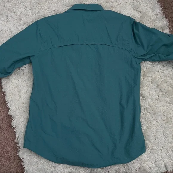 Eddie Bauer Womens Adventurer Pro Teal Field Shirt Size S - Picture 9 of 9